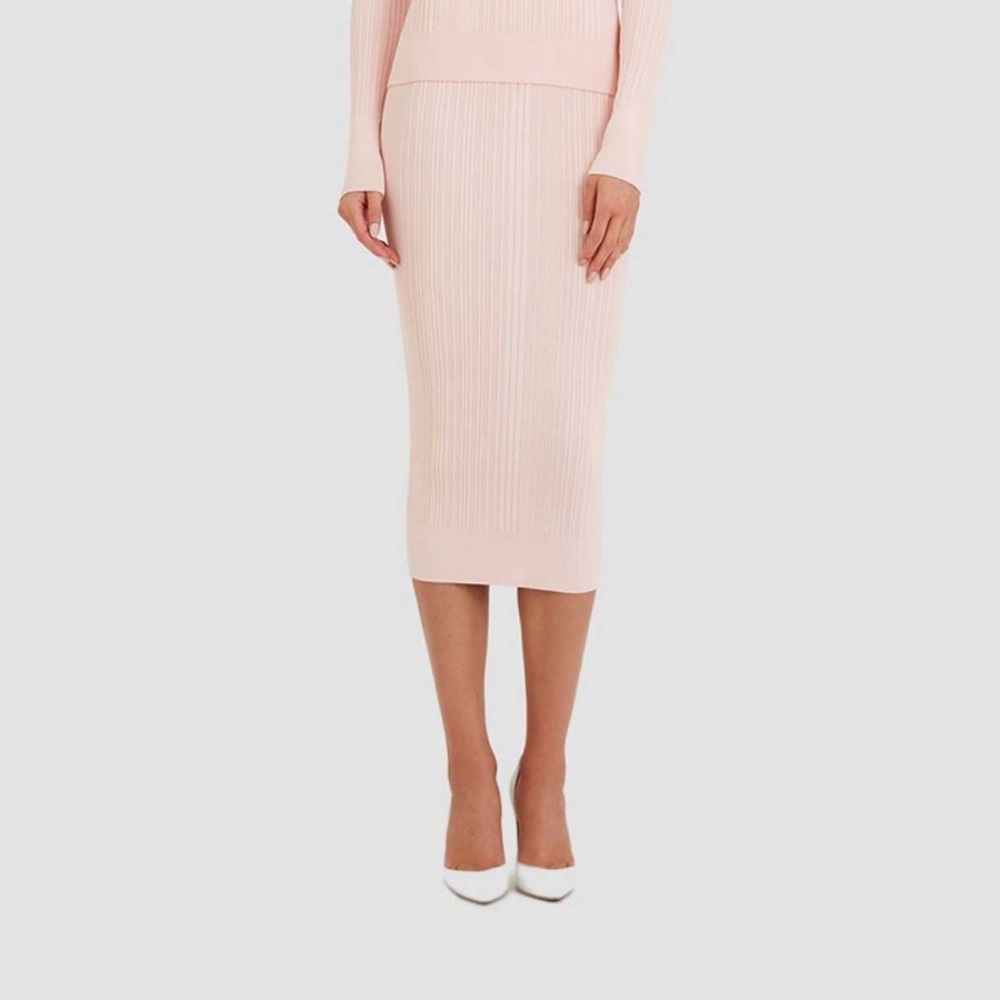 Hervé Léger Bandage Variegated Rib Skirt size XXS Midi Stretch Knit NWT